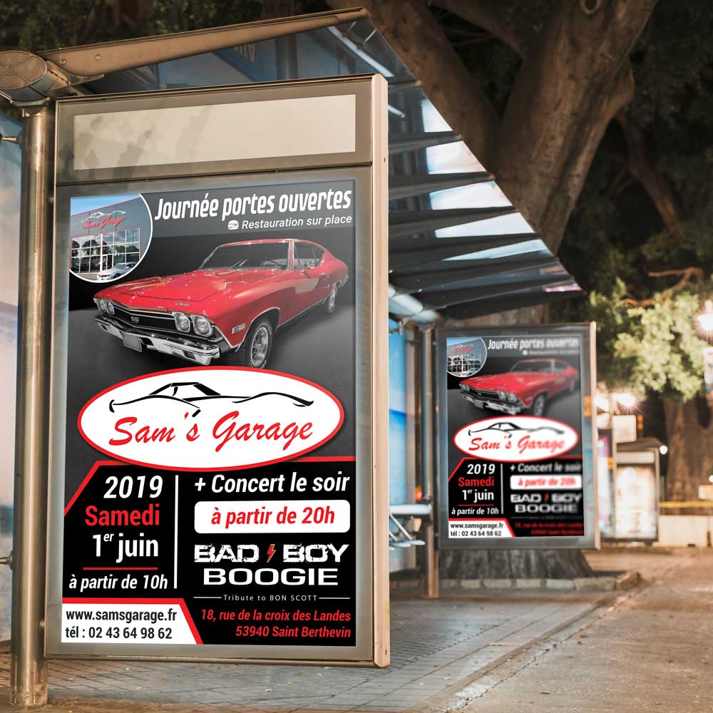 Affiche des journées portes ouvertes Sam's Garage 2019
