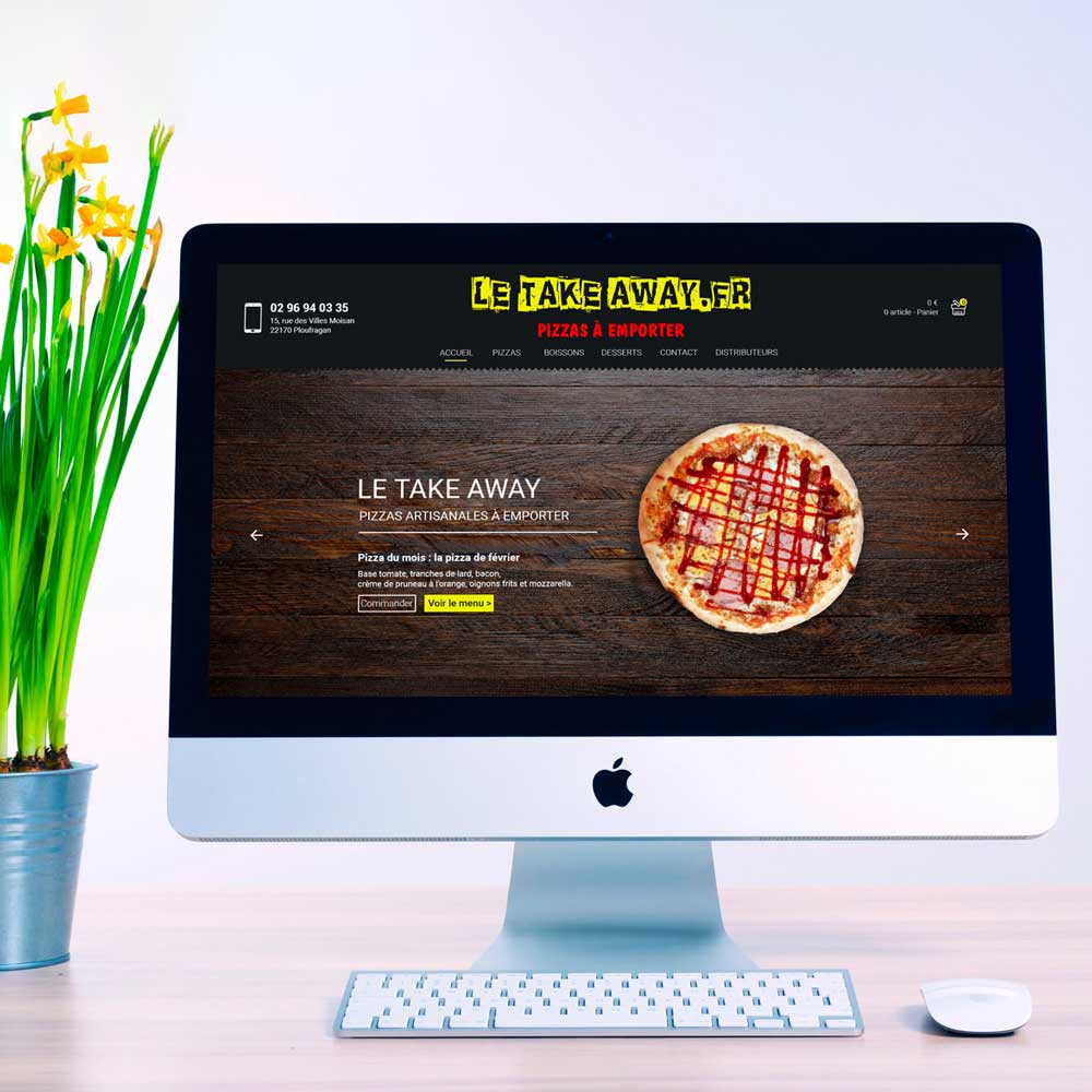 Site internet de la pizzeria Le take Away à Ploufragan